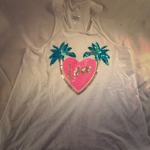 Girls pink sequined T-shirt